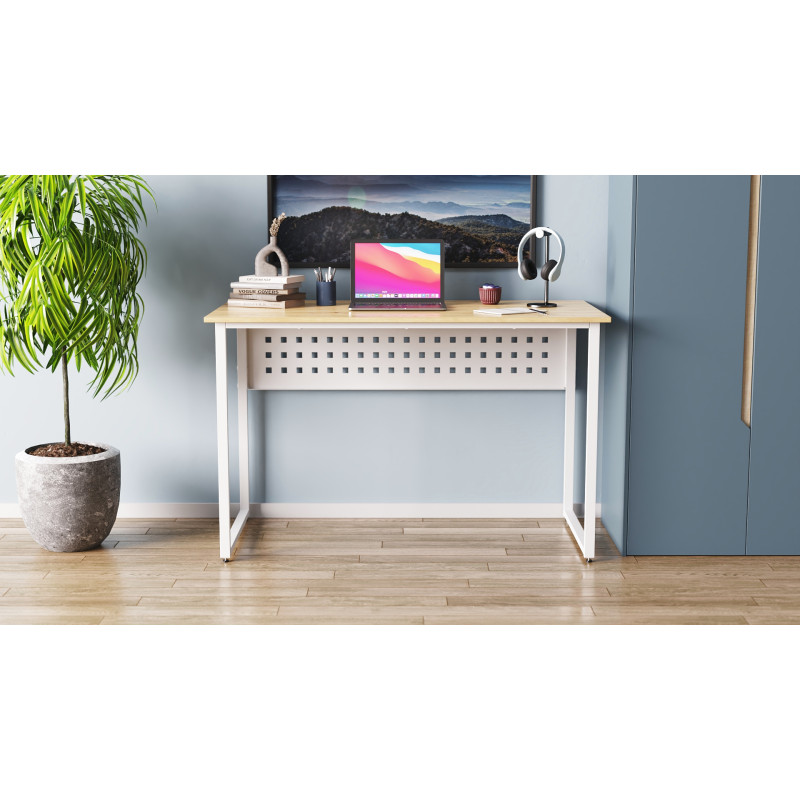 Комп'ютерний стіл Ferrum-decor Майк 75x120x70 білий ДСП Дуб Артизан 32 мм (FRD-107116)