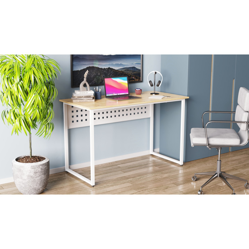 Комп'ютерний стіл Ferrum-decor Майк 75x120x70 білий ДСП Дуб Артизан 32 мм (FRD-107116)