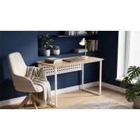 Стіл письмовий Майк Ferrum-decor 75x100x60 Білий метал ДСП Дуб Евок Прибережний 16 мм (FRD-108226)