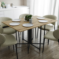 Розкладний стіл-трансформер книжка Моріс 3 Ferrum-decor 75x130x90 Чорний метал ДСП Дуб Артизан 16 мм (FRD-107416)