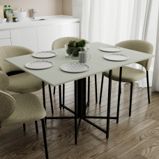 Розкладний стіл-трансформер книжка Моріс 3 Ferrum-decor 75x130x90 Чорний метал ДСП Кашемір 16 мм (FRD-107506)