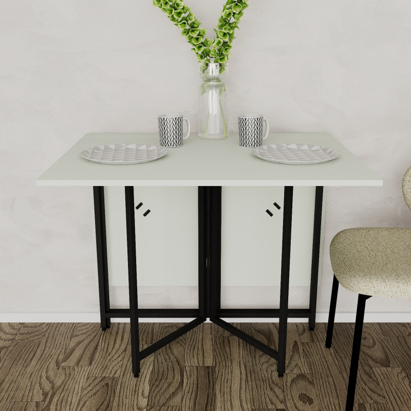 Розкладний стіл-трансформер книжка Моріс 3 Ferrum-decor 75x130x90 Чорний метал ДСП Кашемір 16 мм (FRD-107506)