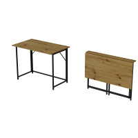 Стіл розкладний Морис 900 Ferrum-decor 750x900x500 Чорний метал ДСП Дуб Артизан 16 мм (FRD-107316)