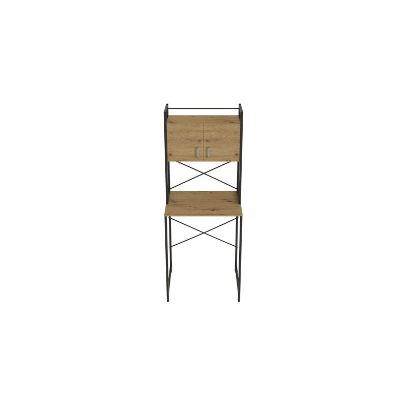Стелаж-полиця Бафрум 404 Ferrum-decor для пральної машини 178x70,5x60,5 Чорний метал ДСП Дуб Артизан 16 мм (FRD-107386)