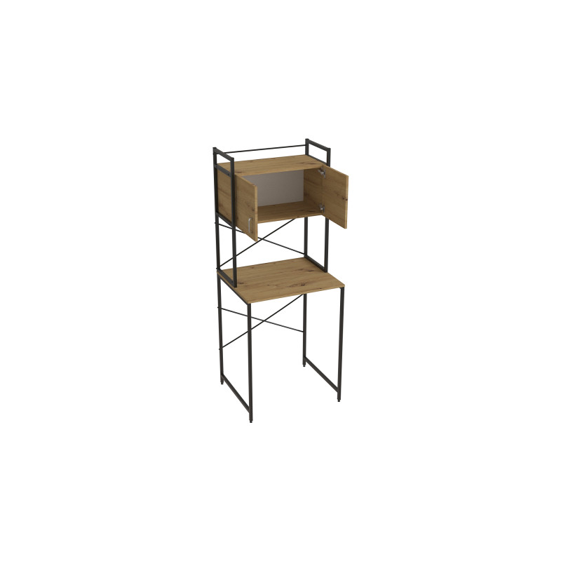 Стелаж-полиця Бафрум 404 Ferrum-decor для пральної машини 178x70,5x60,5 Чорний метал ДСП Дуб Артизан 16 мм (FRD-107386)