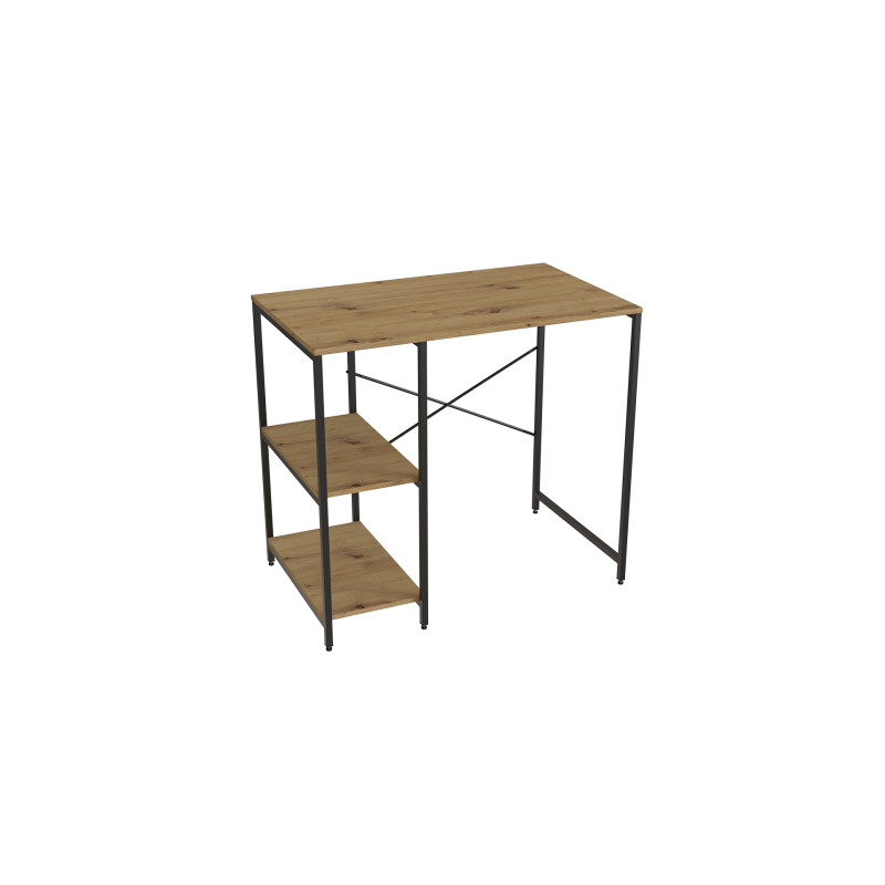 Стелаж-полиця Бафрум 405 Ferrum-decor для пральної машини 90x101x60,5 Чорний метал ДСП Дуб Артизан 16 мм (FRD-107396)