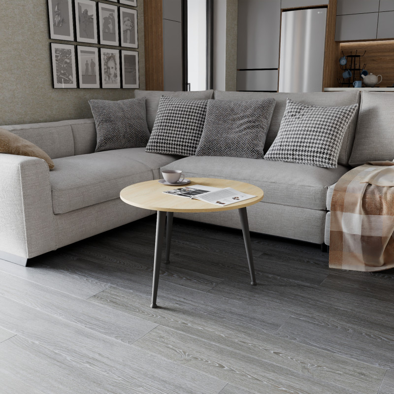 Журнальний круглий стіл OPTIMA 1 ніжки конусні Ferrum-decor 450x670x670 Чорний метал ДСП Дуб Кремона Торро 16 мм (FRD-107536)