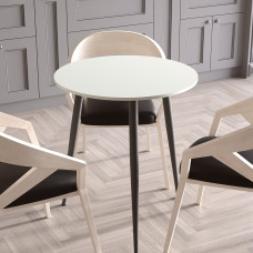 Круглий стіл OPTIMA 3 ніжки конусні Ferrum-decor 750x670x670 Чорний метал ДСП Кашемір 16 мм (FRD-107556)