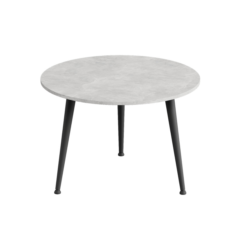 Журнальний круглий стіл OPTIMA 1 ніжки конусні Ferrum-decor 450x670x670 Чорний метал ДСП Бетон 16 мм (FRD-107466)