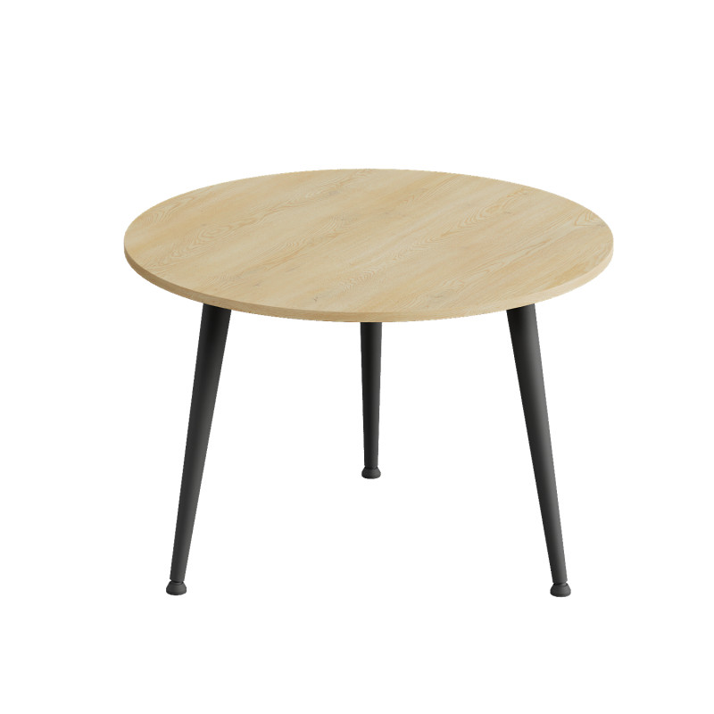Журнальний круглий стіл OPTIMA 1 ніжки конусні Ferrum-decor 450x670x670 Чорний метал ДСП Дуб Кремона Торро 16 мм (FRD-107536)