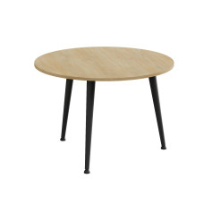 Журнальний круглий стіл OPTIMA 1 ніжки конусні Ferrum-decor 450x670x670 Чорний метал ДСП Дуб Кремона Торро 16 мм (FRD-107536)