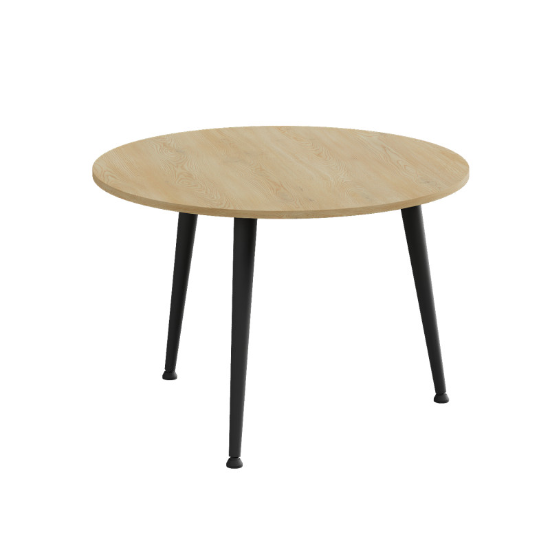 Журнальний круглий стіл OPTIMA 1 ніжки конусні Ferrum-decor 450x670x670 Чорний метал ДСП Дуб Кремона Торро 16 мм (FRD-107536)