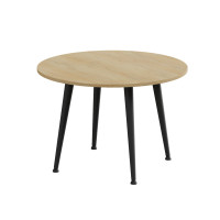 Журнальний круглий стіл OPTIMA 2 ніжки конусні Ferrum-decor 450x670x670 Чорний метал ДСП Дуб Кремона Торро 16 мм (FRD-107546)