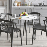 Круглий стіл OPTIMA 5 ніжки конусні Ferrum-decor 750x900x900 Чорний метал ДСП Бетон 16 мм (FRD-107486)