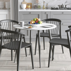 Круглий стіл OPTIMA 5 ніжки конусні Ferrum-decor 750x900x900 Чорний метал ДСП Бетон 16 мм (FRD-107486)