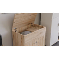 Ліжко трансформер комод ASCET 3 Ferrum-decor 920x2000x700 Чорний метал ДСП Дуб Сан-Марино 16 мм (FRD-107336)