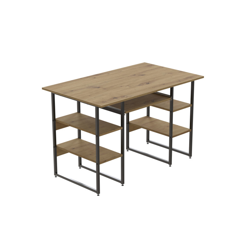 Комп'ютерний стіл Ferrum-decor Тім 75x140x60 чорний ДСП Дуб Артизан 32 мм (FRD-106956)