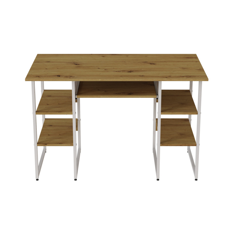 Комп'ютерний стіл Ferrum-decor Тім 75x120x70 білий ДСП Дуб Артизан 32 мм (FRD-106946)
