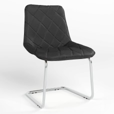 Обідній стілець Новий Стиль NICOLE CF CHROME (BOX-1) SQR ECO-30 (Чорний) (NWS-130026)