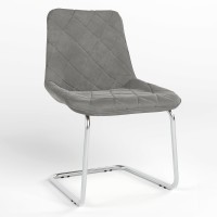 Обідній стілець Новий Стиль NICOLE CF CHROME (BOX-1) SQR PUMA-03 (Світло-сірий) (NWS-130036)