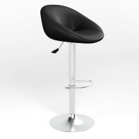 Барний стілець поворотний Новый Стиль ROSE CHROME LUX ECO-30 (Чорний) (NWS-130217)