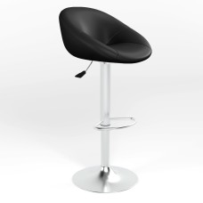 Барний стілець поворотний Новый Стиль ROSE CHROME LUX ECO-30 (Чорний) (NWS-130217)