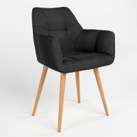 Обідній стілець Новий Стиль DASTER WOOD ALU (BOX-1) LN PL-19 (Чорний) (NWS-121230)