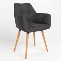 Обеденный стул Новый Стиль DASTER WOOD BLACK (BOX-1) LN PUMA-15 (Темно-пепельный) (NWS-121260)