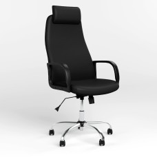 Кресло руководителя поворотное с подголовником Новый Стиль DIPLOMAT KD HR TILT CHR68 ECO-30 (Черный) (NWS-125692)