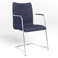 Стілець офісний Новий Стиль DESILVA ARM CHROME (BOX-4) ECO-22 (Синій) (NWS-127395)