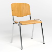 Стілець офісний Новий Стиль ISO WOOD CHROME Бежевий M (NWS-127715)