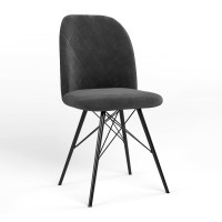 Стілець обідній Новий Стиль MILANA 4LX BLACK (BOX-1) LN SORO-95 (Темно-сірий) (NWS-128835)