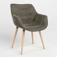 Обеденный стул Новый Стиль VENSAN WOOD BLACK (BOX) БУК PUMA-02 (Серо-бежевый) (NWS-129635)