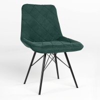 Обеденный стул Новый Стиль NICOLE 4LX BLACK (BOX-1) SQR PUMA-08 (Изумрудно-зеленый) (NWS-121647)