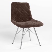 Обідній стілець Новий Стиль NICOLE 4LX CHROME (BOX-1) SQR SORO-28 (Світло-коричневий) (NWS-121677)