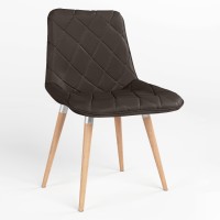 Обідній стілець Новий Стиль NICOLE WOOD ALU (BOX-1) SQR ECO-31 (Темно-коричневий) (NWS-121957)