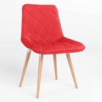 Обеденный стул Новый Стиль NICOLE WOOD ALU (BOX-1) LN ECO-90 (Красный) (NWS-122157)