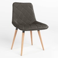 Обідній стілець Новий Стиль NICOLE WOOD BLACK (BOX-1) SQR ECO-70 (Сірий) (NWS-121977)