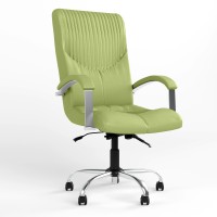 Крісло офісне поворотне Новий Стиль GERMES STEEL LB CHROME (ANYFIX+COMFORT) ECO-45 (Фісташковий) (NWS-126108)