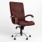 Крісло офісне поворотне Новий Стиль GERMES STEEL CHROME LB (COMFORT) ECO-28 (Бордовий) (NWS-126088)