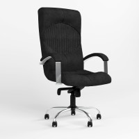 Кресло офисное поворотное Новый Стиль GERMES STEEL CHROME (COMFORT) Micro-A (Черный) (NWS-126078)