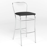 Стул барный Новый Стиль NERON HOKER CHROME (BOX) V-4 (Черный) (NWS-121523)