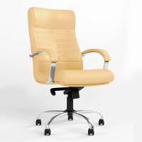 Кресло офисное поворотное Новый Стиль ORION STEEL LB CHROME (COMFORT) ECO-01 (Бежевый) (NWS-126623)