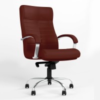 Кресло офисное поворотное Новый Стиль ORION STEEL LB CHROME (COMFORT) ECO-28 (Бордовый) (NWS-126633)