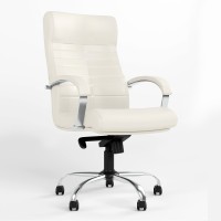 Крісло офісне поворотне Новий Стиль ORION STEEL LB CHROME (COMFORT) ECO-50 (Білий) (NWS-126643)