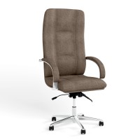 Крісло офісне поворотне Новий Стиль STAR STEEL CHROME ANYFIX AL68 Micro-B (Коричневий) (NWS-126823)