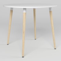 Обеденный стол Новый Стиль MODERN WOOD WHITE (19) D900 4L WHITE/Бук ЛАК 1.018 (NWS-131432)