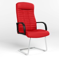 Конференційне крісло Новий Стиль BOSS KD CF CHROME ECO-90 (Червоний) (NWS-125425)
