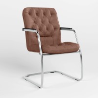 Конференційне крісло Новий Стиль CHESTER STEEL CF LB CHROME ECO-21 (Темно-коричневий) (NWS-125585)