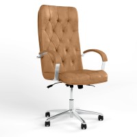 Кресло руководителя поворотное Новый Стиль CUBA STEEL CHROME ANYFIX AL68 ECO-13 (коричневый) (NWS-125465)